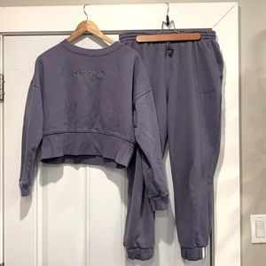 Adidas purple sweatsuit